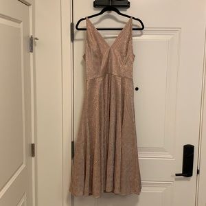 Anthropologie Midi Length Rosegold Cocktail Dress